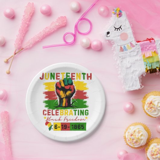 Juneteenth Celebrating Black Freedom Black Geschie Papieren Bordje (Feest)