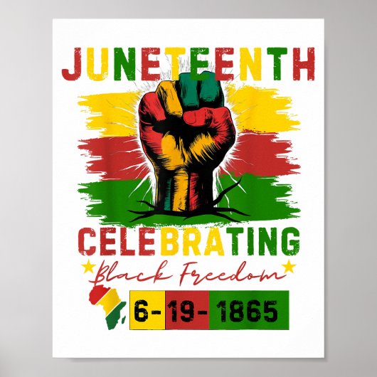 Juneteenth Celebrating Black Freedom Black Geschie Poster (Voorkant)