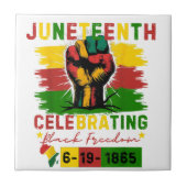 Juneteenth Celebrating Black Freedom Black Geschie Tegeltje (Voorkant)