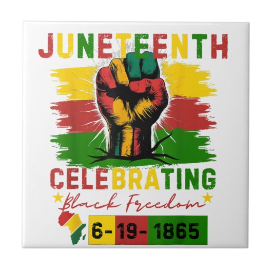 Juneteenth Celebrating Black Freedom Black Geschie Tegeltje (Voorkant)