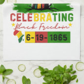 Juneteenth Celebrating Black Freedom Black Geschie Theedoek (Gevouwen)