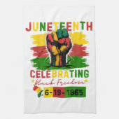 Juneteenth Celebrating Black Freedom Black Geschie Theedoek (Verticaal)