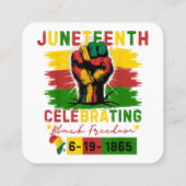Juneteenth Celebrating Black Freedom Black Geschie Vierkante Visitekaartje (Achterkant)