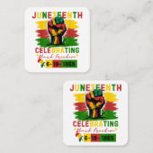 Juneteenth Celebrating Black Freedom Black Geschie Vierkante Visitekaartje (Voorkant / Achterkant)