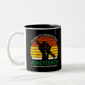 Juneteenth Celebrating Freedom Tweekleurige Koffiemok (Links)