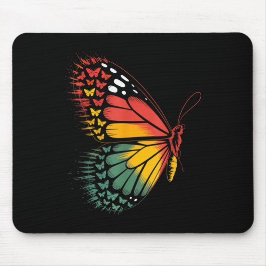 Juneteenth Celebration Butterfly Rood Geel Groen Muismat (Voorkant)