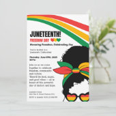 Juneteenth Celebration Invitation – Vrijheid en vr Kaart (Staand voorkant)