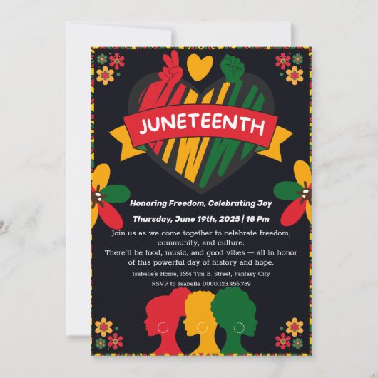 Juneteenth Celebration Invitation – Vrijheid en vr Kaart (Voorkant)