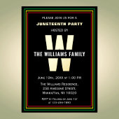 Juneteenth Celebration Party name Monogram Folie Uitnodiging