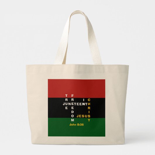 JUNETEENTH Christelijk Crossword Grote Tote Bag (Achterkant)