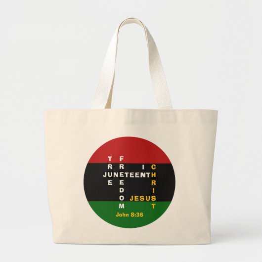JUNETEENTH Christelijk Crossword Grote Tote Bag (Voorkant)