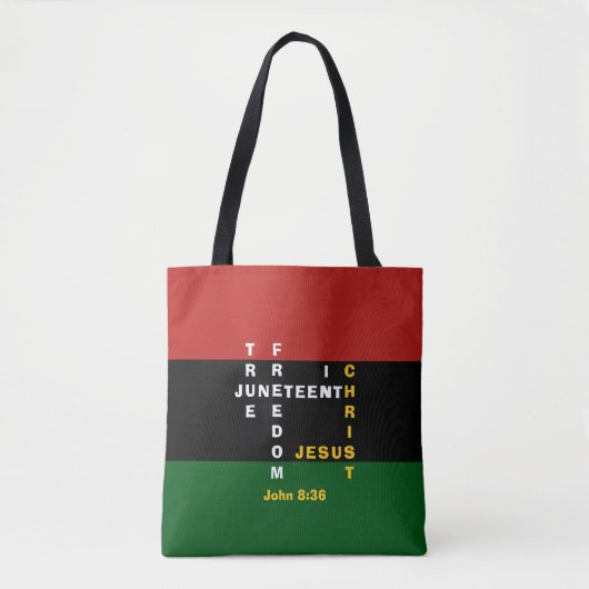 JUNETEENTH Christelijk Crossword Tote Bag (Voorkant)