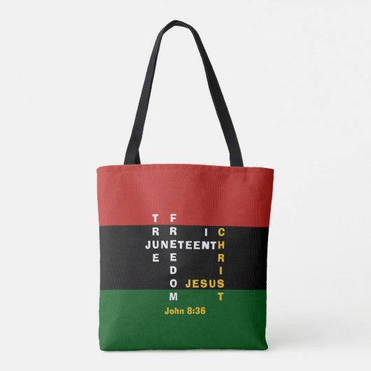 JUNETEENTH Christelijk Crossword Tote Bag (Achterkant)