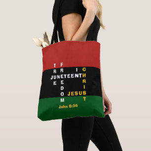 JUNETEENTH Christelijk Crossword Tote Bag