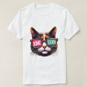 Juneteenth Cool Cat – Zonnebrillen & Vrijheid T-shirt
