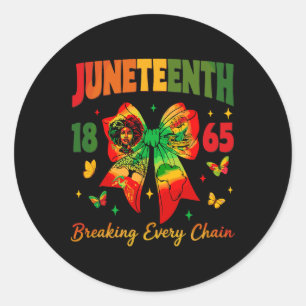 Juneteenth Coquette Bow breekt sindsdien elke kete Ronde Sticker