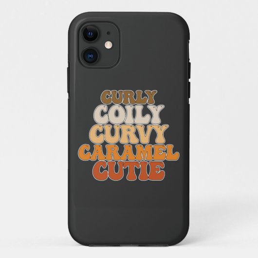 Juneteenth Curly Coily Curvy Caramel Cutie Case-Mate iPhone Case (Achterkant)