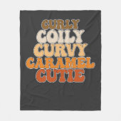 Juneteenth Curly Coily Curvy Caramel Cutie Fleece Deken (Voorkant)