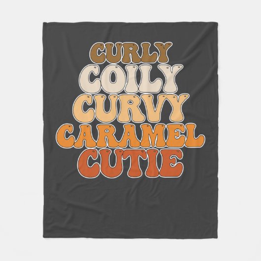 Juneteenth Curly Coily Curvy Caramel Cutie Fleece Deken (Voorkant)