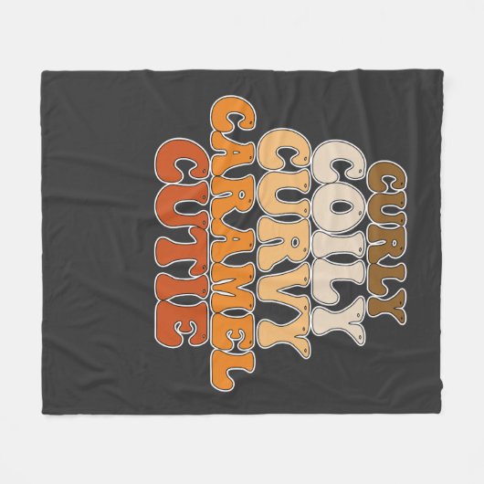 Juneteenth Curly Coily Curvy Caramel Cutie Fleece Deken (Voorkant (Horizontaal))