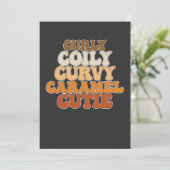 Juneteenth Curly Coily Curvy Caramel Cutie Kaart (Staand voorkant)