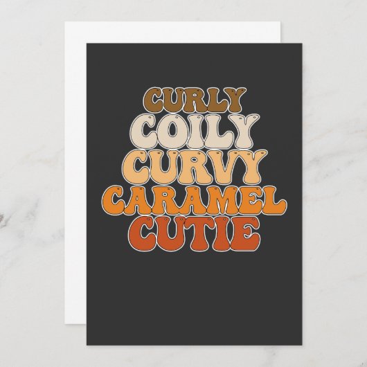 Juneteenth Curly Coily Curvy Caramel Cutie Kaart (Voorkant / Achterkant)