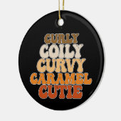 Juneteenth Curly Coily Curvy Caramel Cutie Keramisch Ornament (Links)