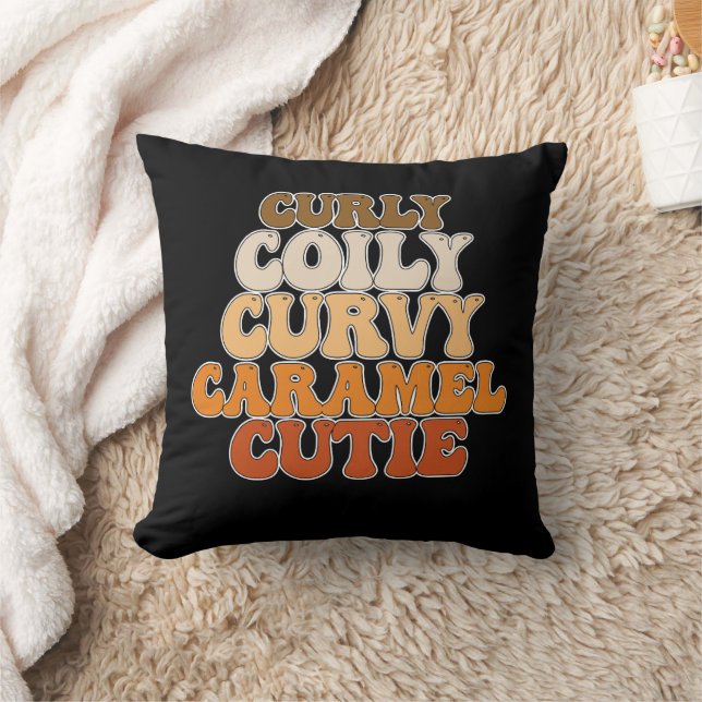 Juneteenth Curly Coily Curvy Caramel Cutie Kussen (Deken)