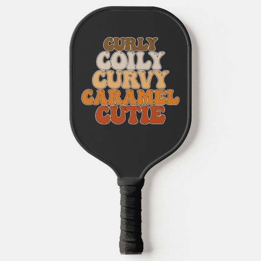 Juneteenth Curly Coily Curvy Caramel Cutie Pickleball Paddle (Voorkant)