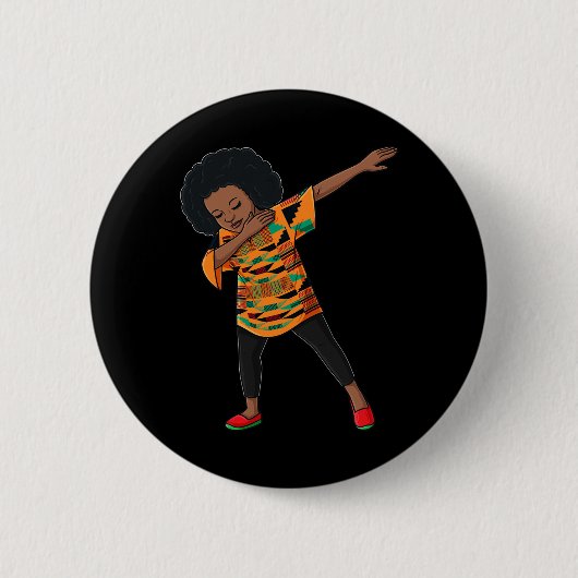 Juneteenth Dabbing African American Black Pride Qu Ronde Button 5,7 Cm (Voorkant)