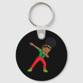 Juneteenth Dabbing Black Princess Cute Brown Skin Sleutelhanger (Achterkant)