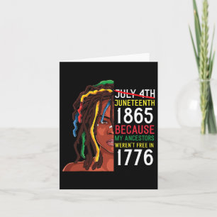Juneteenth-dag Voorouders Vrij 1776 4 juli Zwart Kaart