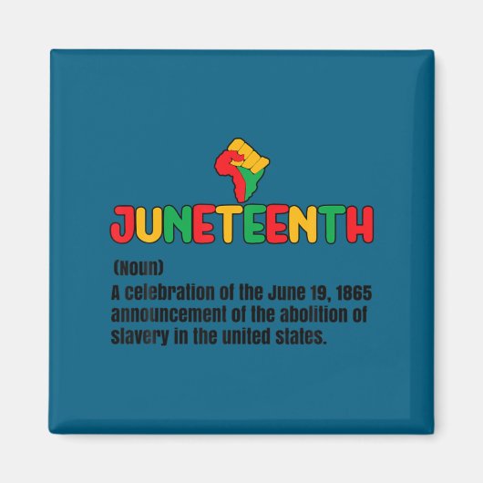 Juneteenth definitie 19 juni 1865 Afro-Amerika Magneet (Voorkant)