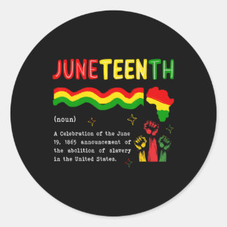 Juneteenth Definitie 19 juni 1865 Zwarte Geschiede Ronde Sticker
