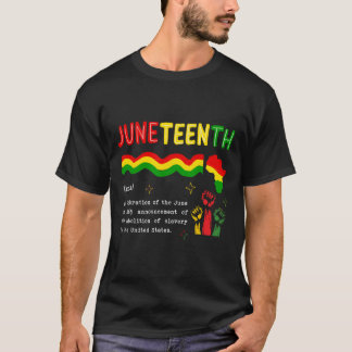 Juneteenth Definitie 19 juni 1865 Zwarte Geschiede T-shirt