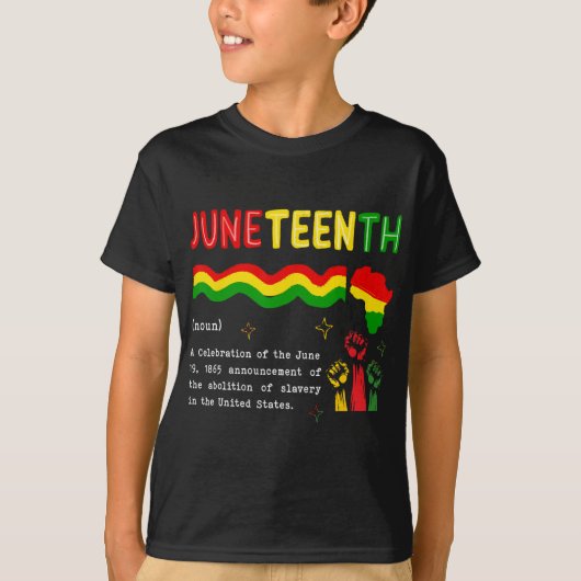 Juneteenth Definitie 19 juni 1865 Zwarte Geschiede T-shirt (Voorkant)