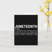 Juneteenth Definitie Zwarte Afro-Amerikaanse Manne Kaart (Gele Bloem)