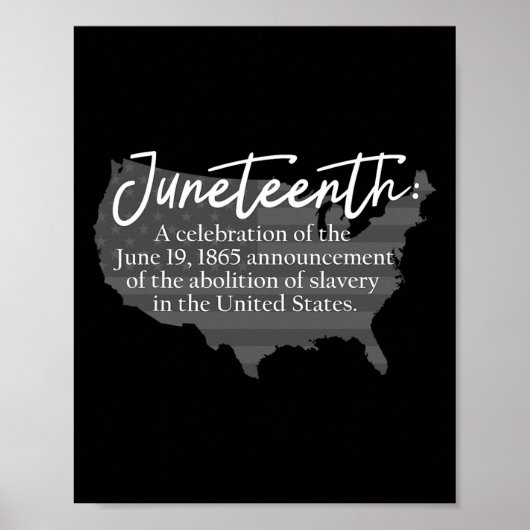 Juneteenth Definition USA kaart Amerikaanse vlag z Poster (Voorkant)