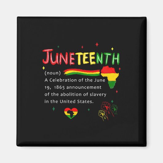 Juneteenth Definition Zwart Afro-Amerikaanse Manne Magneet (Voorkant)