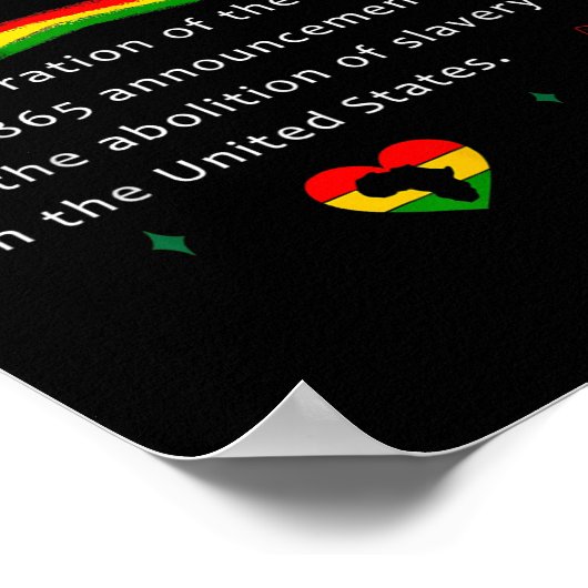 Juneteenth Definition Zwart Afro-Amerikaanse Manne Poster (Hoek)