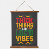 Juneteenth Dikke Locd Vibes Afro-Amerikaans Hangend Wandkleed (Voorkant)