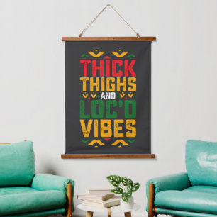 Juneteenth Dikke Locd Vibes Afro-Amerikaans Hangend Wandkleed