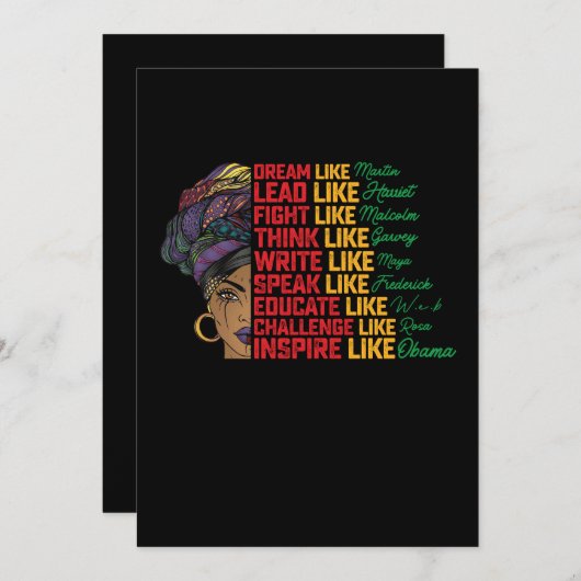 Juneteenth Dream Lead Fight like Black Freedom Kaart (Voorkant / Achterkant)