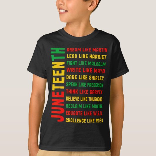 Juneteenth droom als martin zwarte geschiedenis af t-shirt (Voorkant)