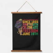 Juneteenth een dag van herinnering Zwarte vrijheid Hangend Wandkleed (Voorkant)