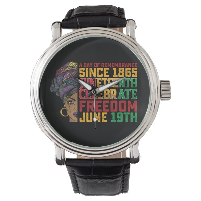 Juneteenth een dag van herinnering Zwarte vrijheid Horloge (Voorkant)