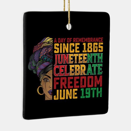 Juneteenth Een Dag Van Herinnering Zwarte Vrijheid Keramisch Ornament (Rechts)