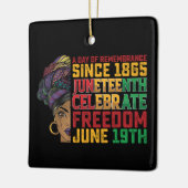 Juneteenth Een Dag Van Herinnering Zwarte Vrijheid Keramisch Ornament (Links)