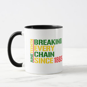 JUNETEENTH Elke Keten Doorbreken 1985 ZWARTE MAAND Mok