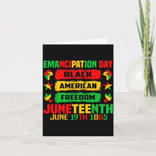 Juneteenth emancipatie dag zwart 19 juni 1865 kaart (Voorkant)
